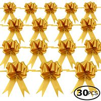 Star Quality Elegant Pull Bow for Gift Package | Solid Color Gift Decoration Bow Great for Wedding, Birthday and Parties(5 Inch,Gold)