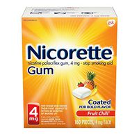 Nicorette Nicotine Gum to Quit Smoking, 4 mg, Fruit Chill Flavored Stop Smoking Aid, 160 Count (Pack of 1)