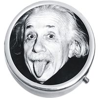 Albert Einstein Silly Medicine Vitamin Pill Box