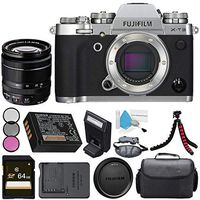 Fujifilm X-T3 Mirrorless Digital Camera (Silver) 16589058 + Fujifilm XF 18-55mm f/2.8-4 R LM OIS Zoom Lens + 58mm 3pc Filter Kit + 64GB SDXC Card + Carrying Case + Flexible Tripod Bundle