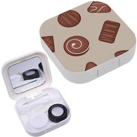 Portable Contact Lens Case Box Travel Kit Mirror + Bottle + Tweezers Container Holder [ Chocolate Candies Candy ]