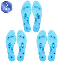 3 Pairs Acupressure Magnetic Massage Insoles, Oumers Foot Massage Shoe-pad Foot Therapy Reflexology Pain Relief Shoe Insoles,Blue(US M:7-9 W:8-10)