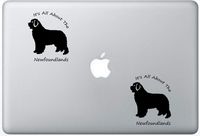 Its All About The Newfoundlands - Landseer Newfoundland Dog Decal PetsAffectionLaptop1634 Set of Two (2X), Dog Decal, Sticker, Laptop, Ipad, MacBook