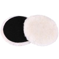 LotFancy 5-Inch Wool Polishing Pads - Car Auto Buffing Pads, Used with Rotary and Random Orbit Sander/Polisher, Pack of 2