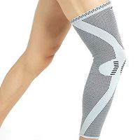Neotech Care Leg and Knee Support Sleeve (1 Unit) - Bamboo Fiber Knitted Fabric - Elastic & Breathable - Medium Compression - Grey Color (Size L)