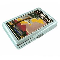 Metal Silver Cigarette Case Vintage Poster D-096 All Scotland Bus Tours