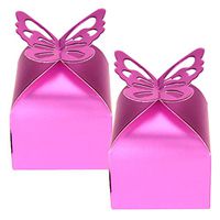 50pcs Butterfly Favor Gift Candy Boxes Cake Style Wedding Party Baby Shower Purple