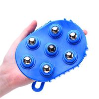 Palm Shaped Massage Glove Body Massager with 7 360-degree-roller Metal Roller Ball Beauty Body Care