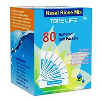 TONELIFE 80 Count Saline Nasal Care Refills - Nasal Salt 2.7g Each Pouch | Refill Kit | 80 Buffered Salt Packets | for 300ml 500ml Sinus Rinse Kit-Nose Cleaner-Nasal Wash Bottle