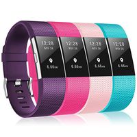 ZEROFIRE Compatible for Fitbit Charge 2 Bands, Adjustable Sport Wrist Bands Strap for Fitbit Charge 2, Women, Men, Pack of 4