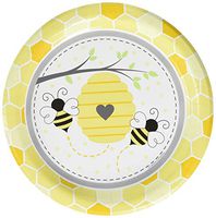 Creative Converting 339886 Bumblebee Baby Paper Plates, 9", Multi-color