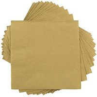 JAM PAPER Small Beverage Napkins - 5 x 5 - Gold - 600/Box