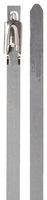 BAND-IT KE1168 Uncoated 304 Stainless Steel Ball-Lok Cable Tie, 3/16" Width, 26.8" Length, 0.010" Thick, 8" Maximum Diameter, Bag of 100