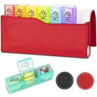 Large Daily Pill Organizer 3 Times a Day, Light Proof Pill Box and Organizer 7 Day with PU Leather Pill Case, BPA Free, Pill Holder for Supplierment, Pill Container Medication Holder for Vitamin