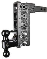 Drop Hitch by Geny 525 16,000 Lb 10" Drop Raise Hitch 2" Receiver Hitch, Dual-ball Pintle Combo Hitch, Black, 16 x 12 x 4 inches