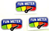 FUN Meter 3 to Pack. Heavy Duty Vinyl Decal. 2.25 Inch by 1.25 Inch