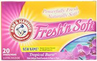 ARM & HAMMER Fresh'n Soft Fabric Softening Sheets, Tropical Burst 20 ct (Pack of 2)