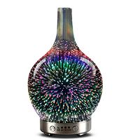 Essential oil diffuser 3D Glass Starry Sky Aromatherapy Oil Diffuser Cold Mist Ultrasonic Humidifier With 7 Color Changing LED 120ml, Home, Office, Yoga, Baby, Sleep,Water shortage automatic shutdown
