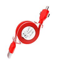 X secret 3ft Multi Charger Retractable 3 in 1 Multiple USB Charging Cable Cord Adapter with USB Type C/Micro USB Connector Ports Compatible with iPhone, iPad, Galaxy S8, Android (Red, OneSize)