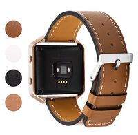 Soulen for Fitbit Blaze Band, Leather Bands with Metal Frame Small Large for Fitbit Blaze Fitness Tracker