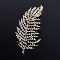 Wedding Women Girls Rhinestone Scarf Pin Hollow Brooch Leaf Brooch Daily Popular Creation Aesthetic Jewelry Party Woman Cheap Design Style | color - gold