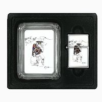 Fear Loathing Hunter Thompson Glass Ashtray Oil Lighter Gift Set D-328