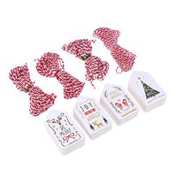 LIOOBO 4packs 50pcs/Pack Christmas Tags Craft Paper Tags Hanging Labels for Hotel Home Office Christmas Gift Decoration