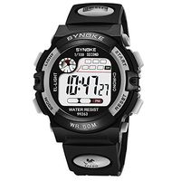 Fxbar, Multi-Function 50M Waterproof Watch LED Digital Double Action Watch Cool Design Automatic Watch(Gray)