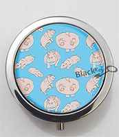 BlackKey Hippo Hippopotamus 3-Compartment Decorative Pocket Gift Box Case Organizer for Pill, Color 1 -2255