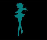 SAILORMOON Anime Sailor Mercury Silhouette Vinyl Stickers Symbol 6" Decorative DIE Cut Decal for Cars Tablets LAPTOPS Skateboard - White