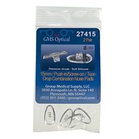 GMS Optical - Logic® Silicone Push-in/Screw-in Combination Tear Drop Nosepads 15 MM (2 Pair)
