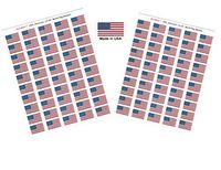 Made in USA! 100 Country Flag 1.5" x 1" Self Adhesive World Flag Scrapbook Stickers, Two Sheets of 50, 100 International Sticker Decal Flags Total (United States, Left Hand)