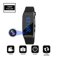 Hidden Camera HD 1080P Spy Camera Recording Loop Recording time Display Sports Bracelet Shielded Surveillance DVR Wristband Camera (Not Included TF Card)