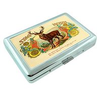 Vintage Cigar Box Poster S17 Silver Cigarette Case Metal Wallet Id Holder King & 100's 4" X 2.75" RFID Protection