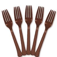 Extra Heavy Weight Plastic Forks | 20ct (Chocolate Brown)