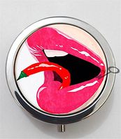 BlackKey Lips Lip 3-Compartment Decorative Pocket Gift Box Case Organizer for Pill, Color 1 -1944