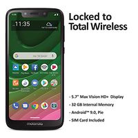 Total Wireless Motorola Moto G7 Optimo 4G LTE Prepaid Smartphone (Locked) - Black - 32GB - Sim Card Included - CDMA