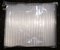 100 1/2" Wide Smoothie and Bubble Tea Fat Straws - Sparkling Clear (1/2" Wide XXL)