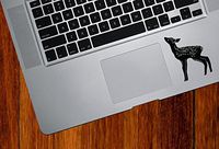 Yadda-Yadda Design Co. Fawn Baby Deer Eating - Laptop | MacBook | Computer - Trackpad - Vinyl Decal Sticker Licensed and Manufactured by YYDC (Size Variations Available) (2.25" w x 3" h, Black White)