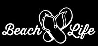 LLI Beach Life Flip Flops 2 | Decal Vinyl Sticker | Cars Trucks Vans Walls Laptop | White | 7.5 x 3 in | LLI1233