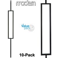 Contemporary Rectangle Stair Wrought Iron Balusters (10-Pack) Modern Hollow Metal Railing Spindles (Real Satin Black not Matte)