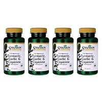 Swanson Full Spectrum Turmeric Garlic & Cayenne 60 Capsules (4 Pack)