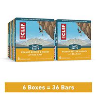 Clif Bar Energy Bars - Bulk Snacks - Peanut Butter & Honey w/ Sea Salt (6 Packs, 36 Total Protein Bars)