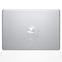 The Decal Guru Skiing Decal Apple Decal Vinyl Sticker, 13" MacBook Pro (2015 & Older Models), Silver (1636-MAC-13P-S)