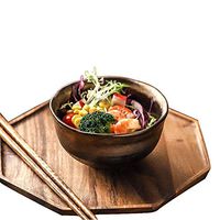 AXZHYX Bowl Japanese Style and Wind Ceramic Salad Dessert Bowl | Vintage Grain Durable Bowl | Bottom Non-Slip | Capacity 650ml Hotel Tableware Home Noodles Boiled Fish Soup Bowl