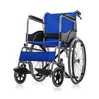 YL Self Propelled Wheelchair Mobility Lightweight Aluminium with Decompression Handrail Arms and Handle Brake Portable Transport Chair,100kg Capacity
