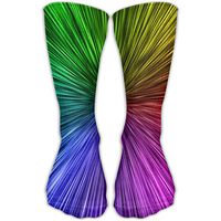 Neon Tie Dye Comfy Long Socks Women & Men Athletic High Socks For Gym Hiking Running Home Stockings One Size