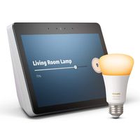 Echo Show (2nd Gen) with Philips Hue Bulb - Alexa smart home starter kit - Sandstone