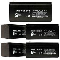 5 Pack Replacement for Replacement CyberPower Battery - Replacement UB1234 Universal Sealed Lead Acid Battery (12V, 3.4Ah, 3400mAh, F1 Terminal, AGM, SLA) - Includes Two F1 to F2 Terminal Adapters
