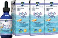 Nordic Naturals Baby's DHA Liquid - Omegas from Arctic Cod Liver Oil Support Brain, Vision and Healthy Development, with Vitamin A and Vitamin D3, Safe and Effective for Babies, 3 x 2 Ounce